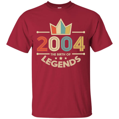 Brithday T-shirt Vintage 2004 The Birth Of Legends Cardinal