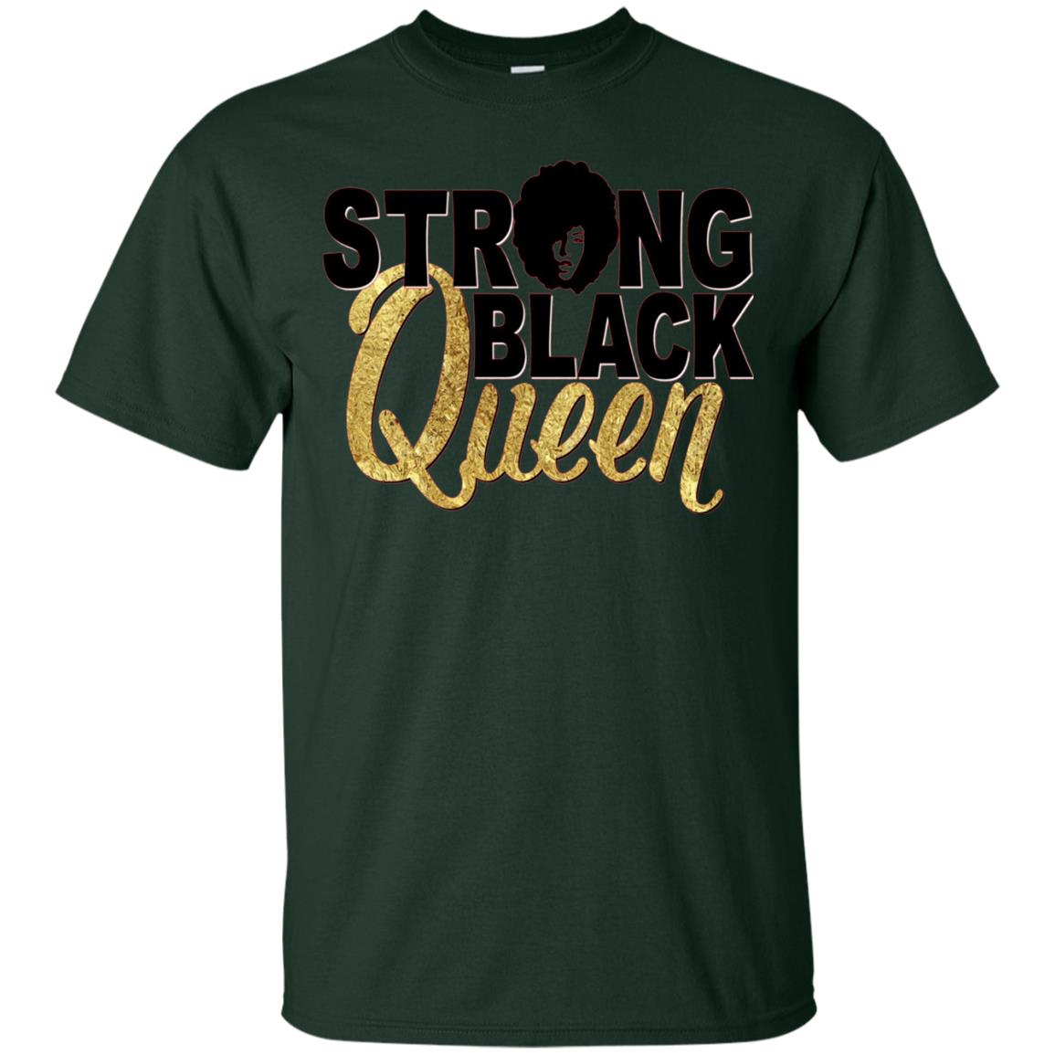 Strong Black Queen Gold Afro Melanin Black Girl Magic T-shirt Forest