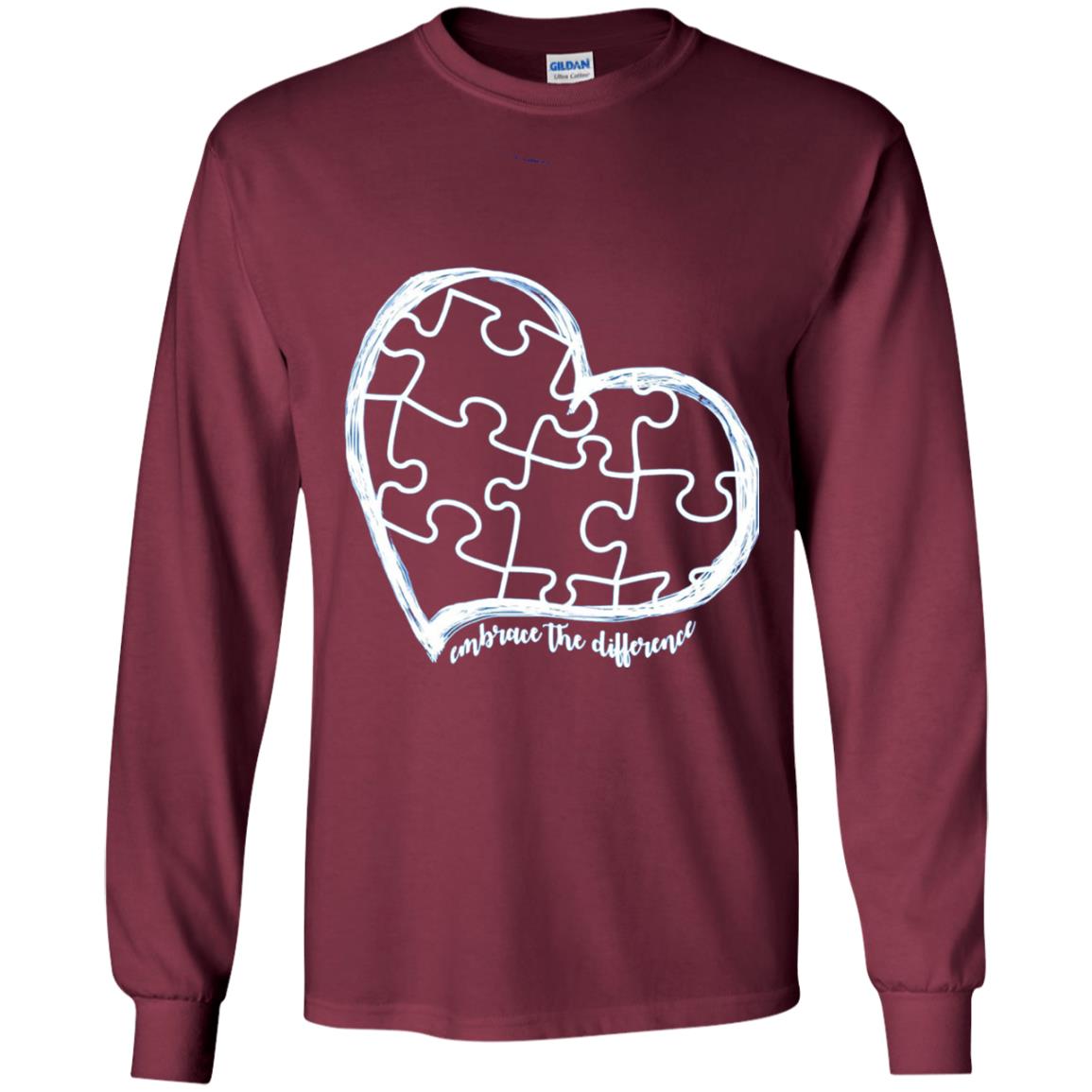 Autism Awareness Shirt Embrace Differences Maroon