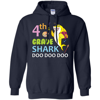 4th Grade Shark Doo Doo Doo Back To School T-shirt Navy