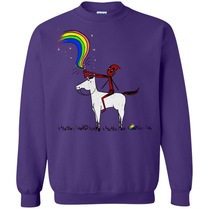 Deadpool With Unicorn Movie T-shirt Purple