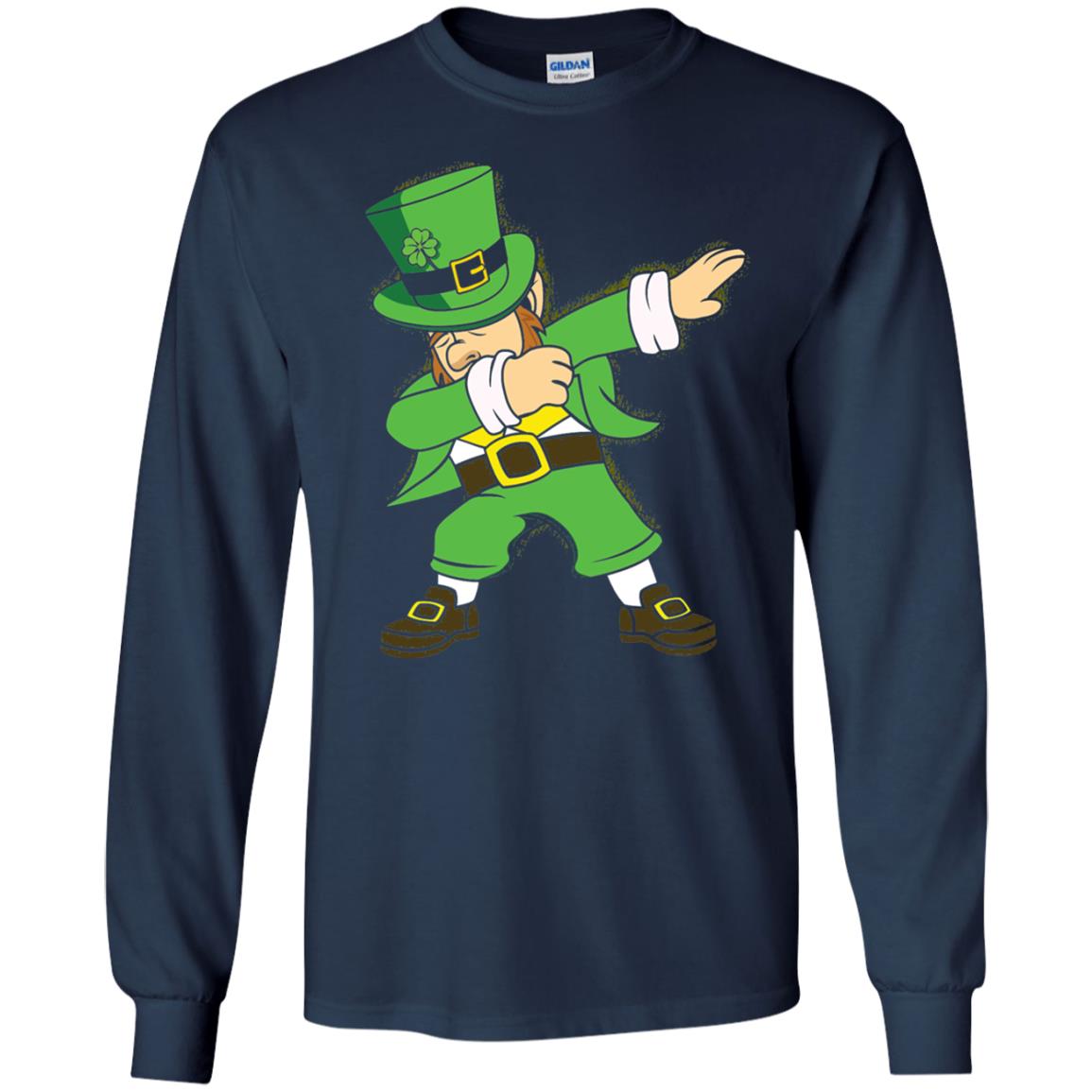 Dabbing Leprechaun Irish Dab Dance St Patrick_s Day T-shirt Navy