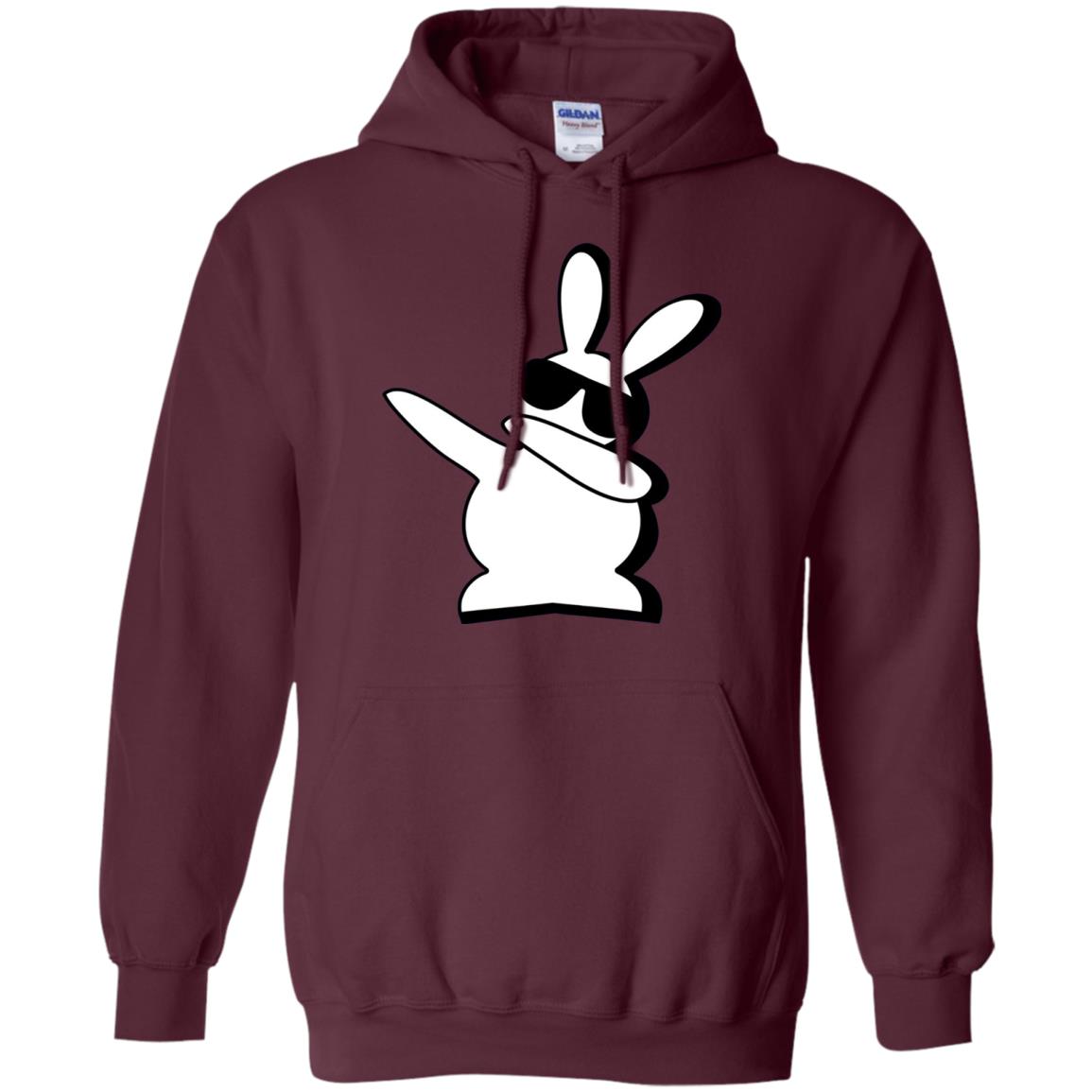 Dabbing Hip Hop Bunny Easter Dab Rabbit Dance T-shirt Maroon