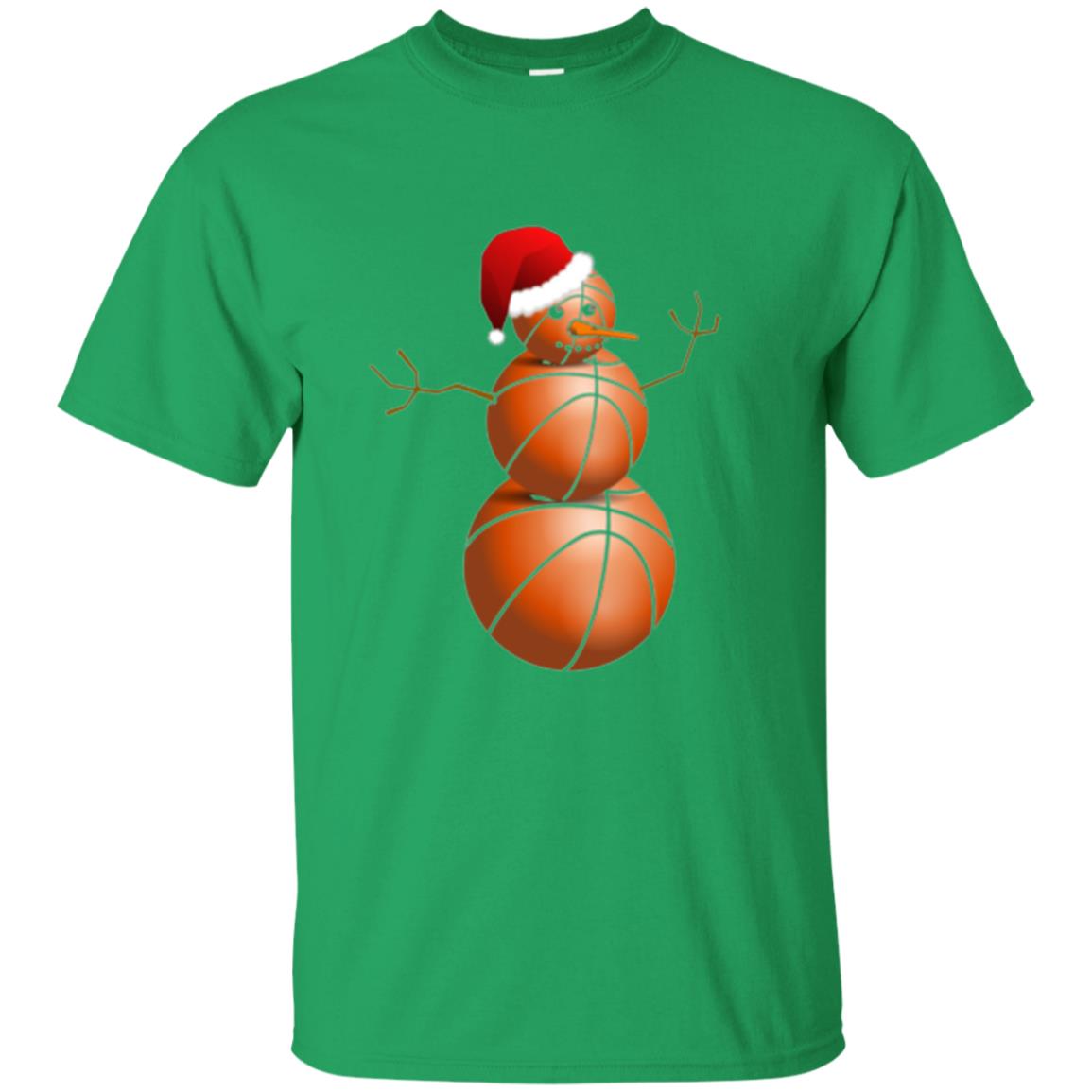 Christmas T-shirt Basketball Snowman Irish Green