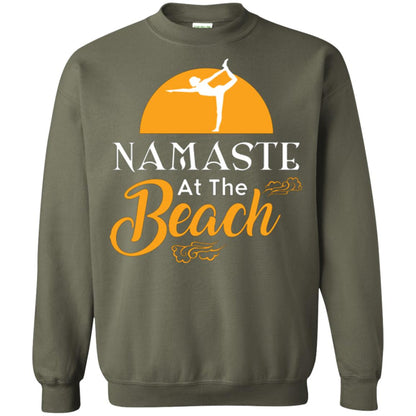 Yoga Lover T-shirt Namaste At The Beach Military Green