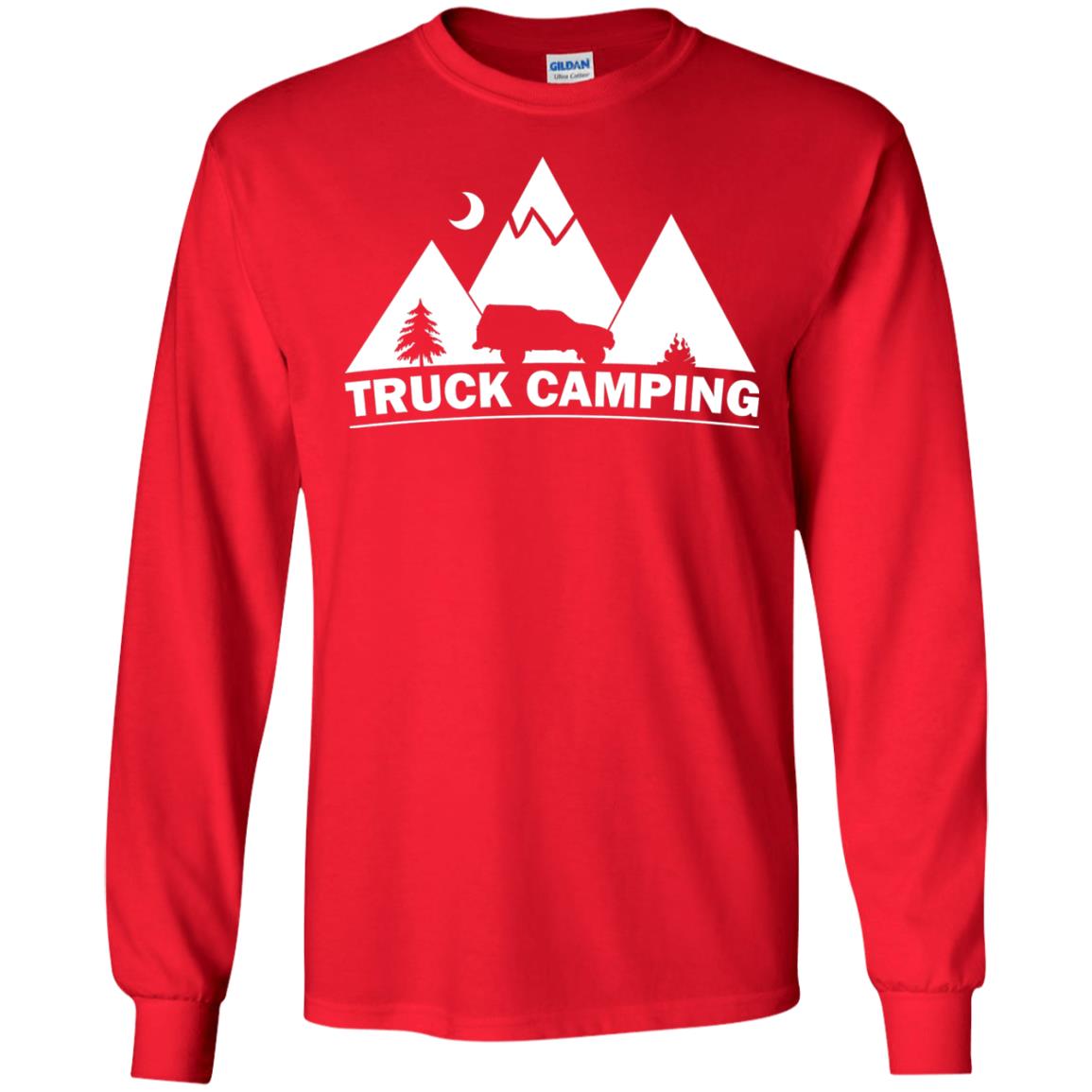 Truck Camping Night Landscape And Adventures T-shirt Red