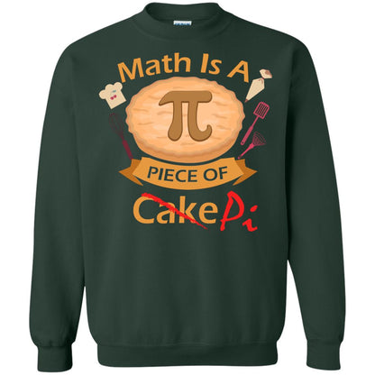 Math Is A Piece Of Pi Funny Pi Day T-shirt For Math Lover Forest Green