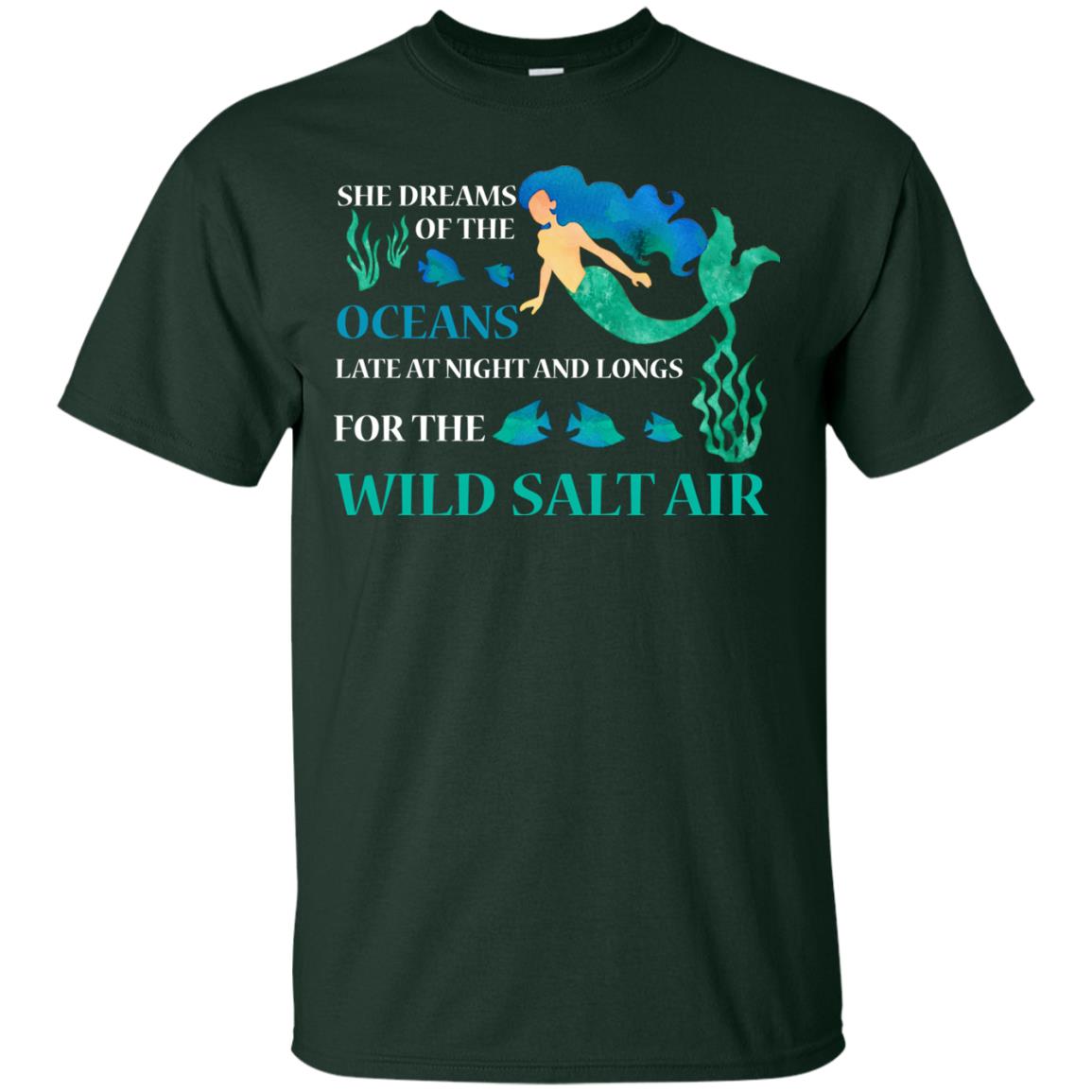 She Dreams Of The Oceans Mermaid T-shirt Forest