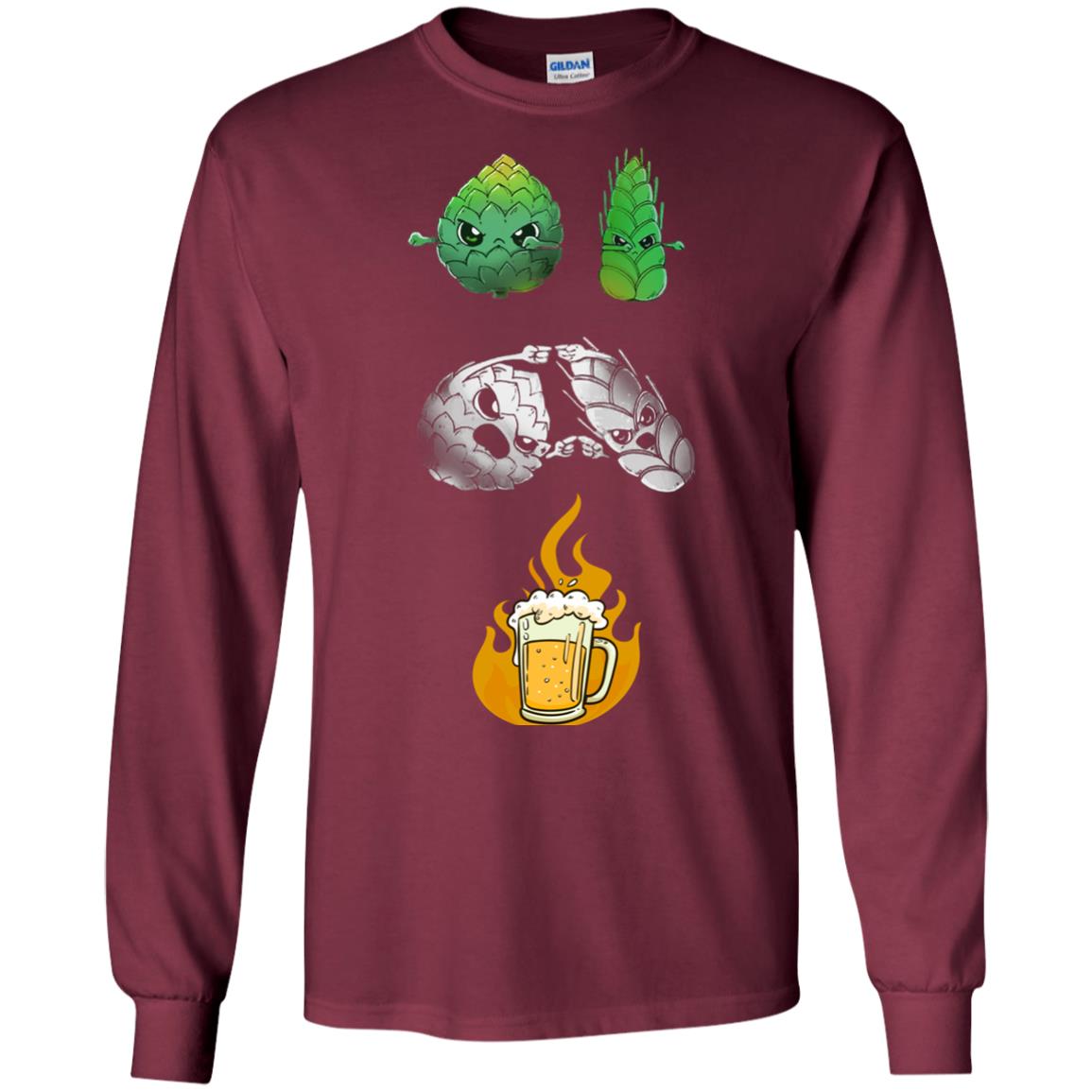 Beer Lover T-shirt Beer Fusion Flags Maroon