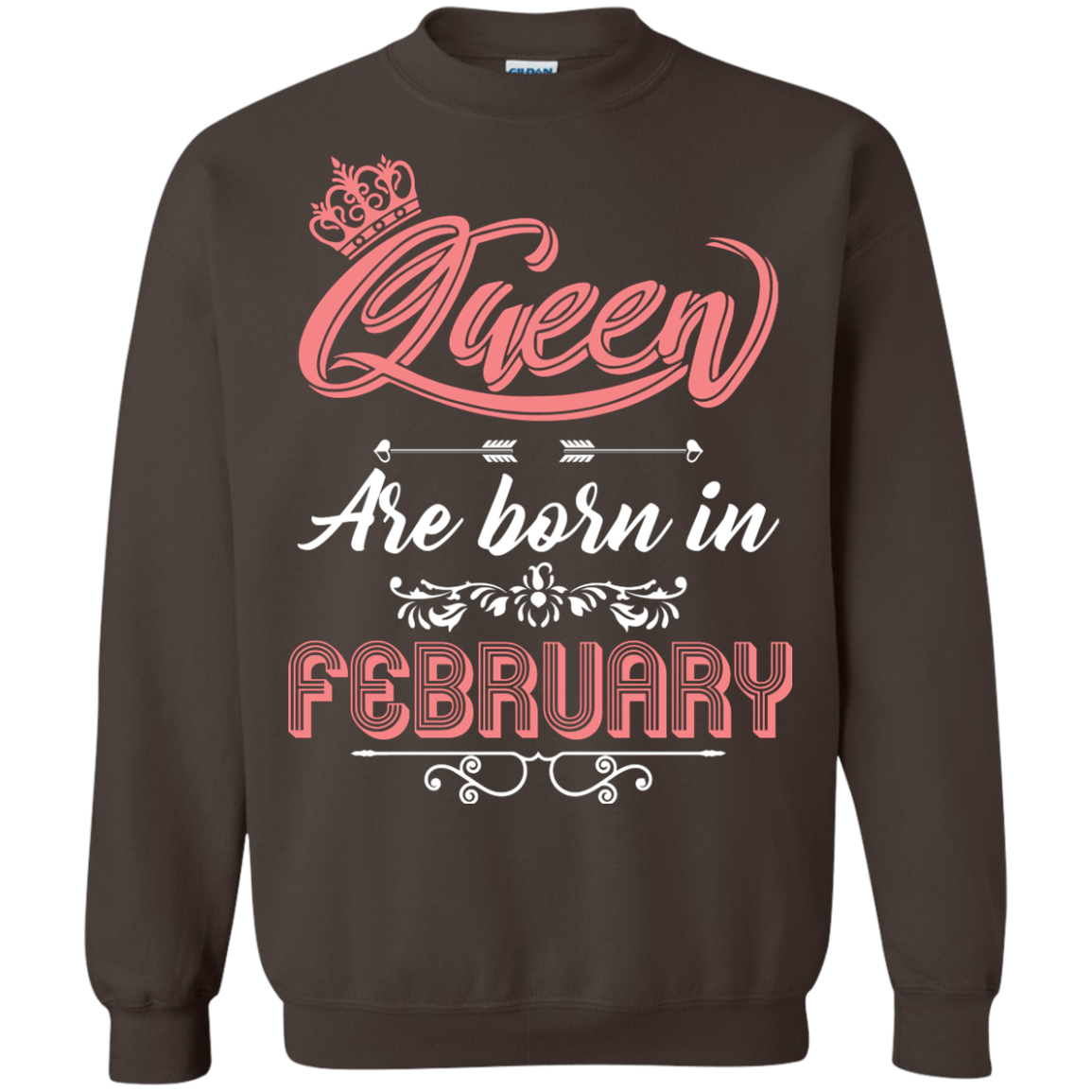 Brithday T-Shirt Queen Are Born In February Dark Chocolate