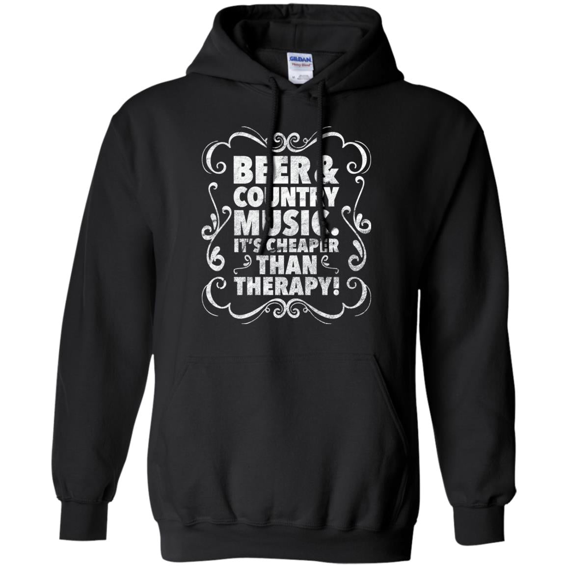 Beer Andcountry Music Its Cheaper Than Therapy Shirt Black