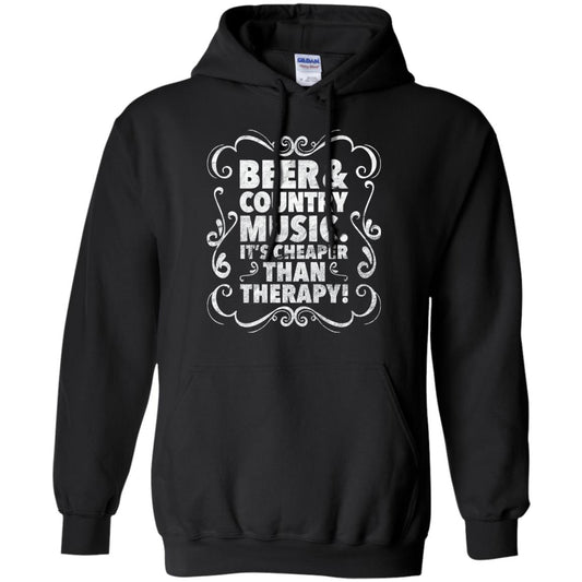 Beer Andcountry Music Its Cheaper Than Therapy Shirt Black