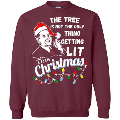 Christmas T-shirt The Tree Isn_t The Only Thing Getting Lit This Christmas Maroon