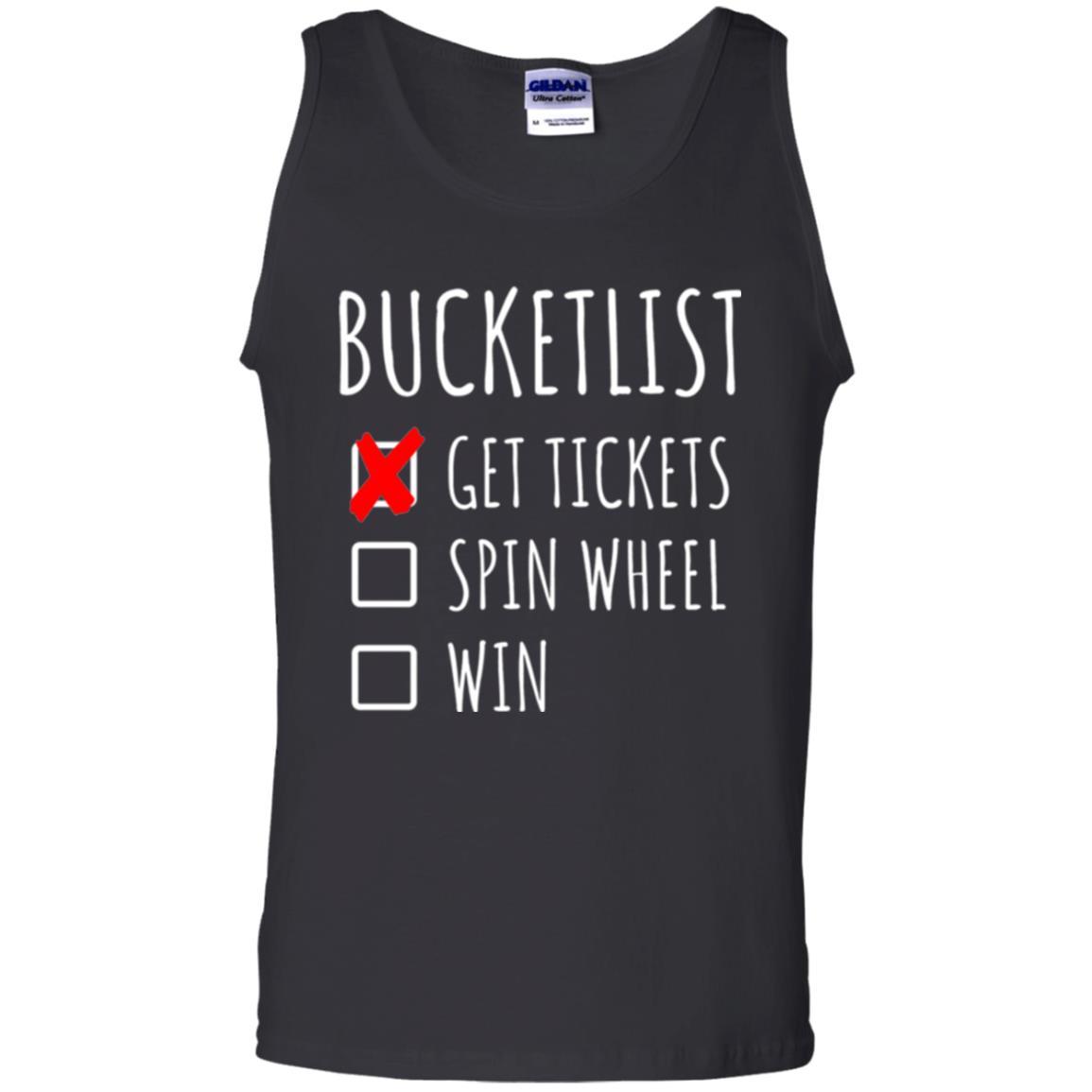 Game Show T-shirt Bucket List Spin Wheel Win Black