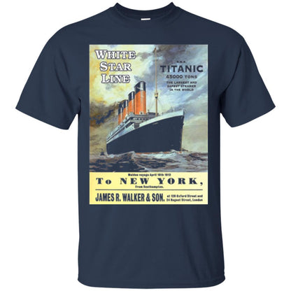 Film T-shirt Sailing Ship Cruise Vintage Poster Navy