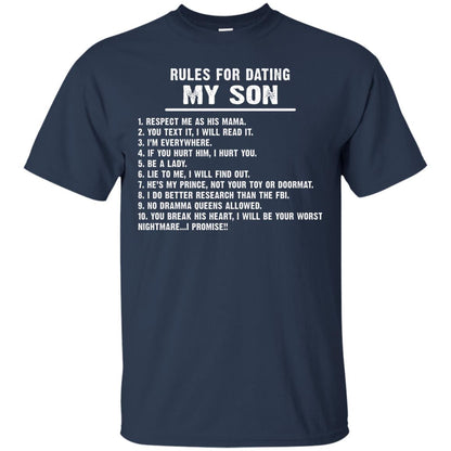 Rules For Dating My Son Daddy Shirt Navy