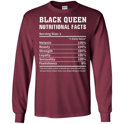 Nubian T-shirt Black Queen Nutritional Facts Maroon