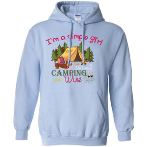 I’m A Simple Girl I Love Dachshund Camping And Wine ShirtG185 Gildan Pullover Hoodie 8 oz.