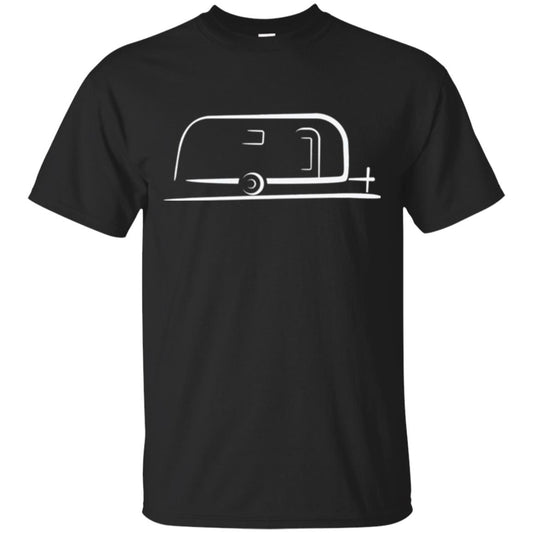Vintage Airstream Style Streamlined Trailer T-shirt Black