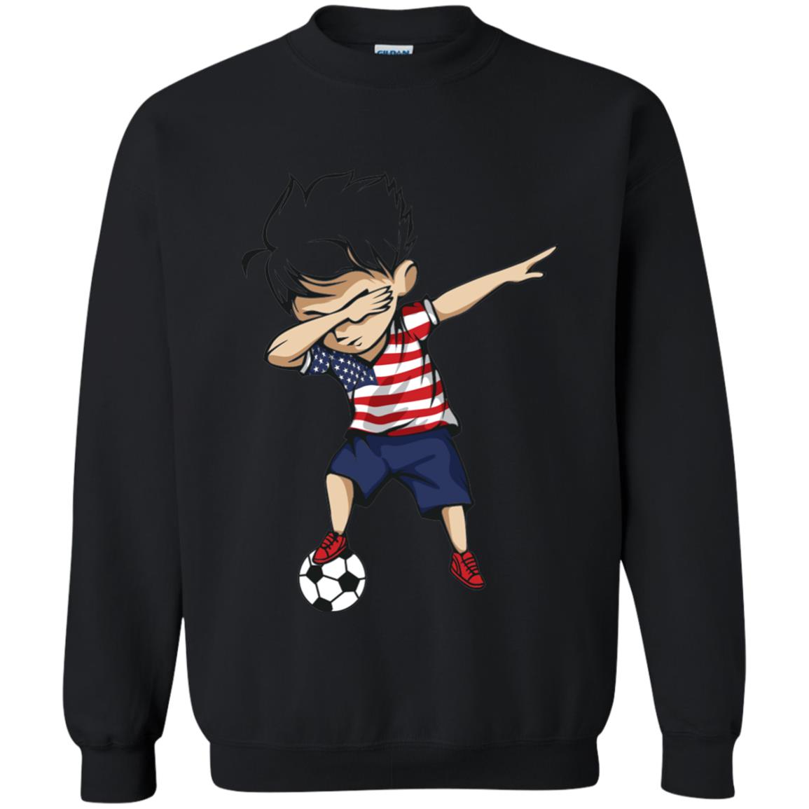 Dabbing Soccer Boy United States Jersey Shirt Usa Football Black