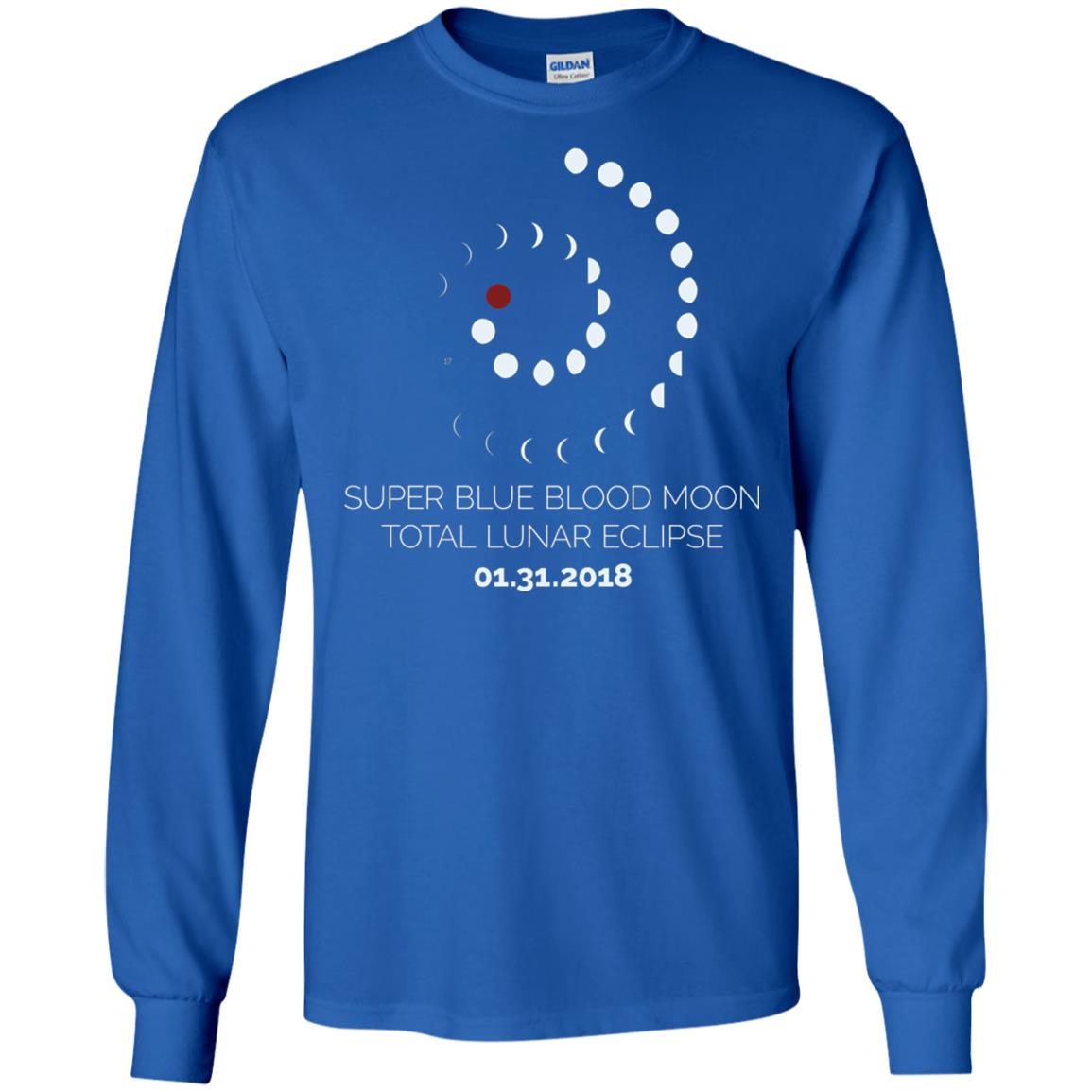 Super Blue Blood Moon Total Lunar Eclipse 2018 T-shirt Royal
