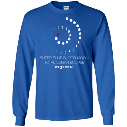 Super Blue Blood Moon Total Lunar Eclipse 2018 T-shirt Royal
