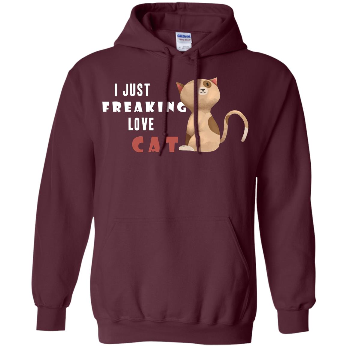 I Just Freaking Love Cat Shirt Maroon