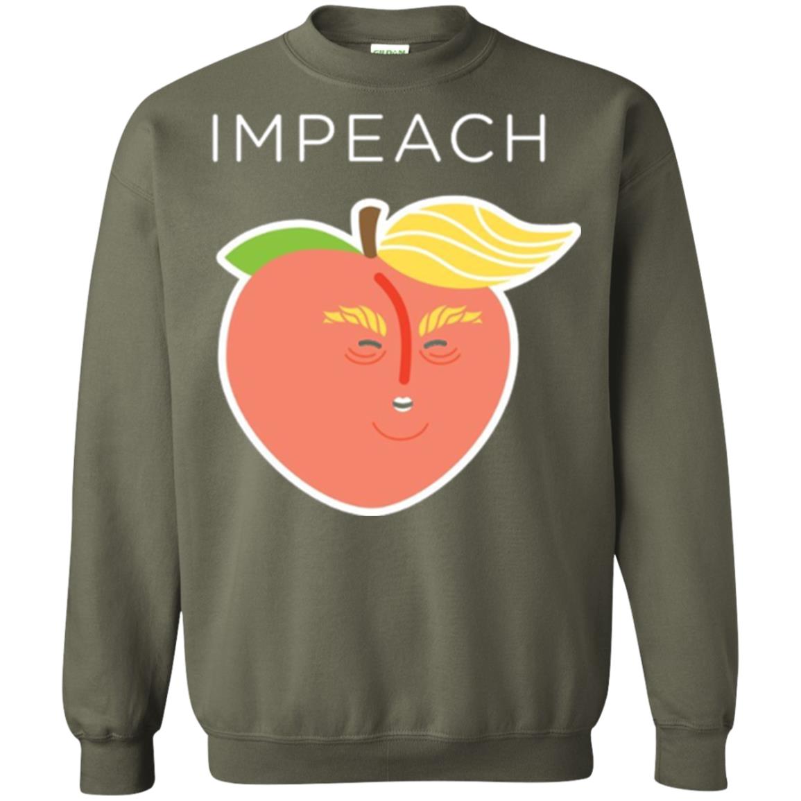 Anti Trump Peach Emoji T-shirt Impeach Donald Military Green