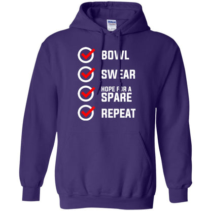 Bowling Lover T-shirt Bowl Swear Hope For A Spare Repeat Purple
