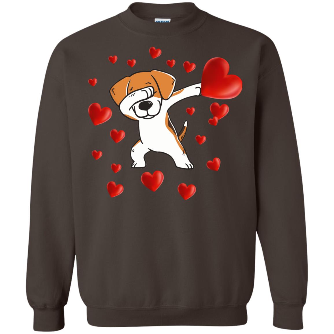 Valentines Day T-shirt Dabbing Dog Dark Chocolate