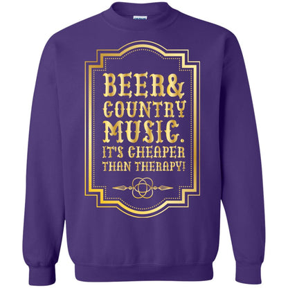 Beer Country Music Its Cheaper Than Therapy Beer Lover Shirt Purple