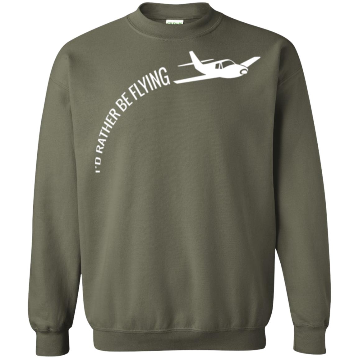 Airplane Pilot T-shirt I_d Rather Be Flying Military Green