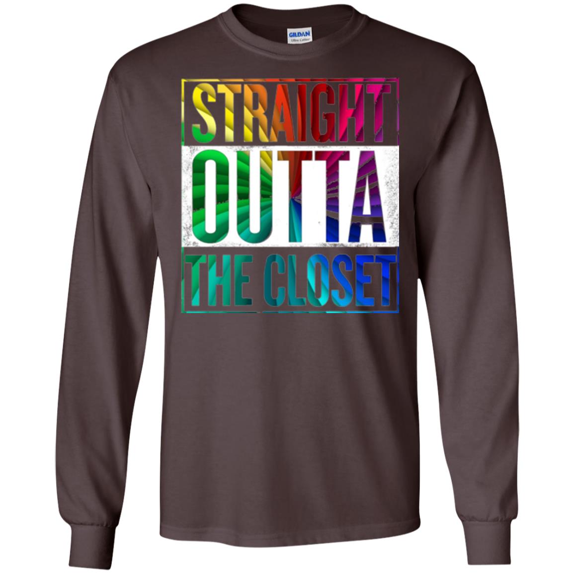 Gay Pride Lgbt T-shirt Straight Outta The Closet Dark Chocolate