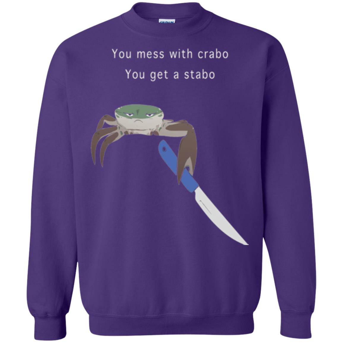 Funny Crab T-shirt You Mess With Crabo You Get A Stabo Purple