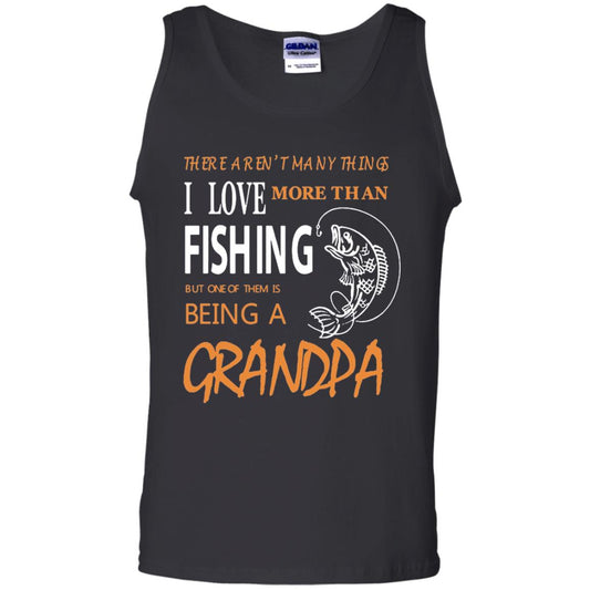 Fishing Buddy Fishing Grandpa T-shirt Love More Than Fishing Black