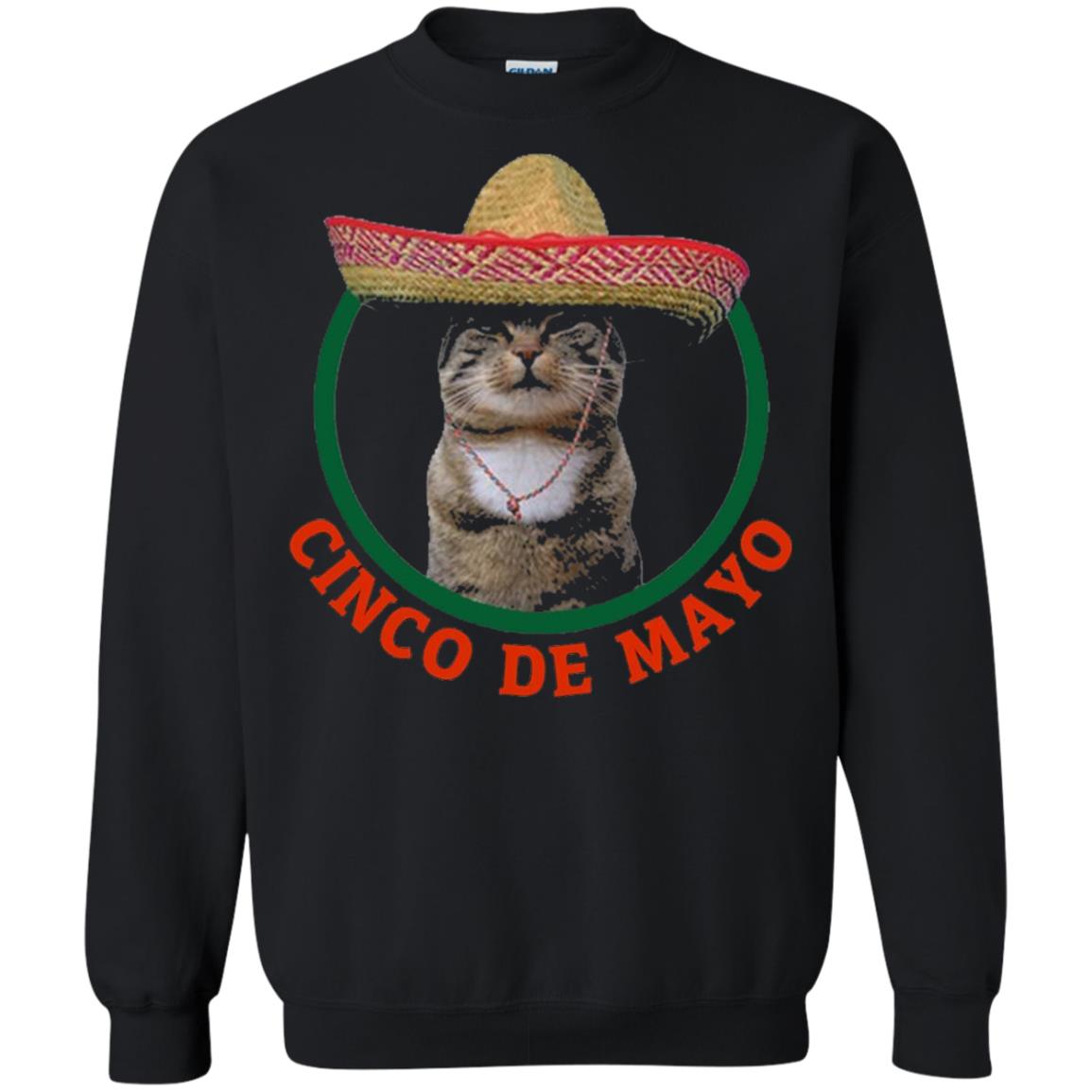 Cinco De Mayo Kitty Cat Funny Cute Meow Sombrero T-shirt Black