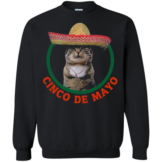 Cinco De Mayo Kitty Cat Funny Cute Meow Sombrero T-shirt Black