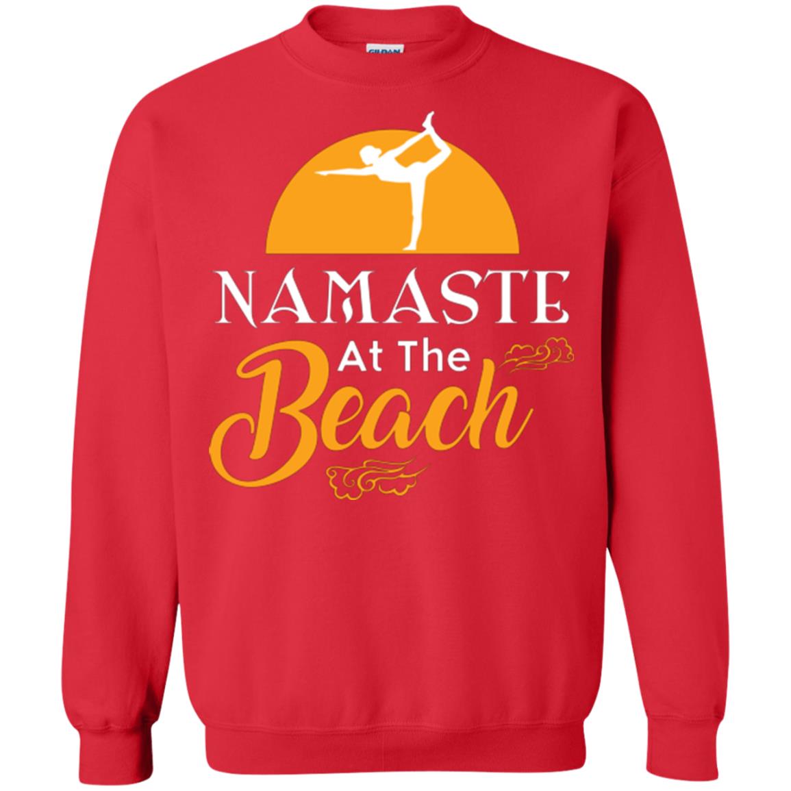Yoga Lover T-shirt Namaste At The Beach Red