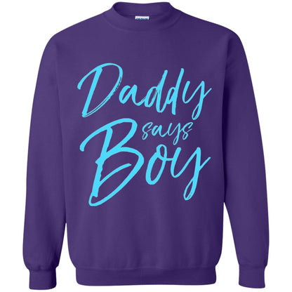 Daddy Says Boy Blue Gender Reveal Announcement Purple