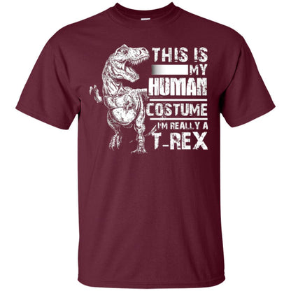 Dinosaus T-shirt This Is My Human Costume Shirt Human Maroon