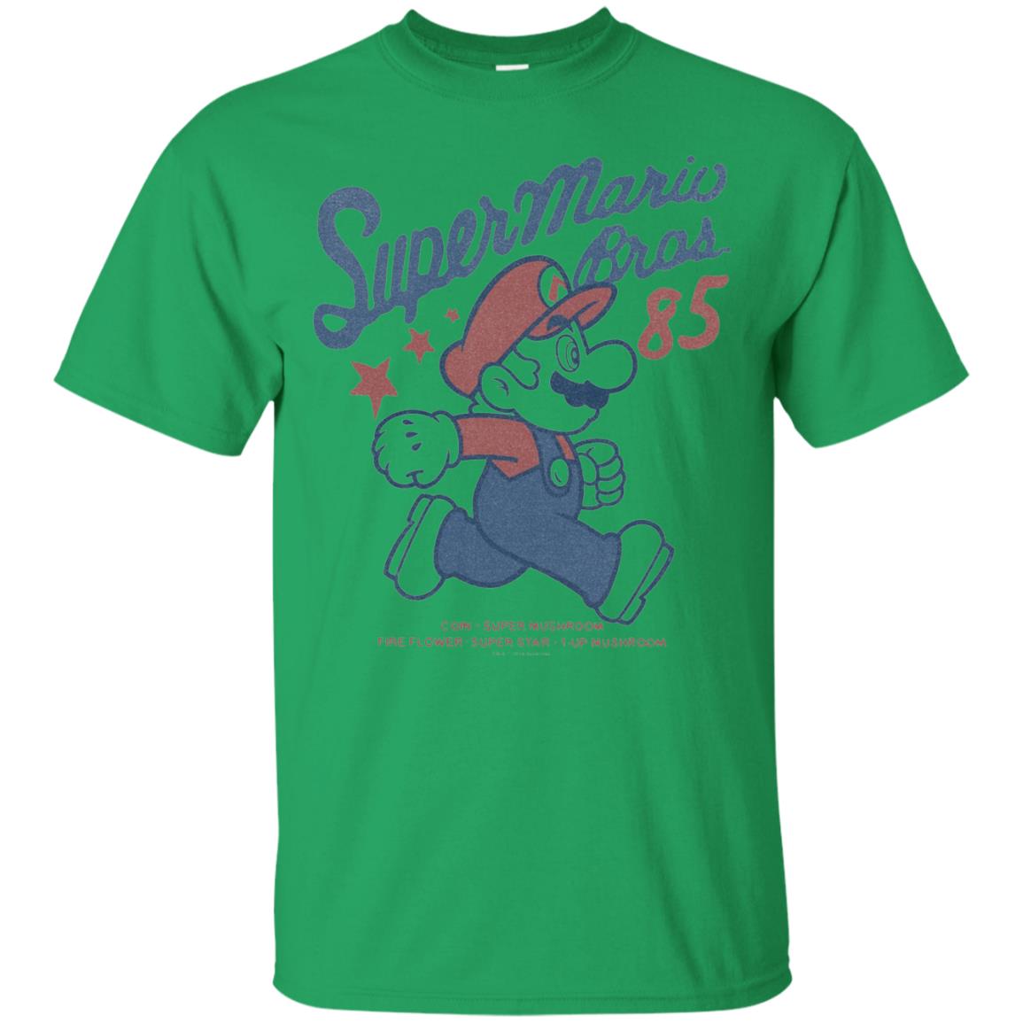 Nintendo Super Mario Brothers 85 Vintage Stars T-shirt Irish Green