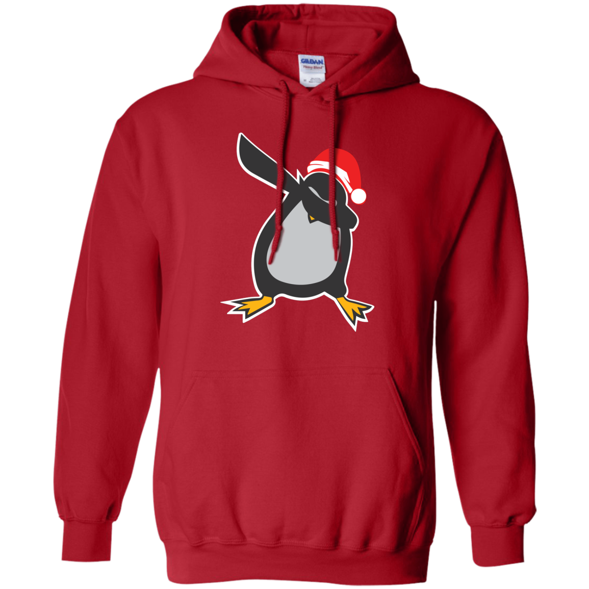 Christmas T-Shirt Dabbing Penguin Red