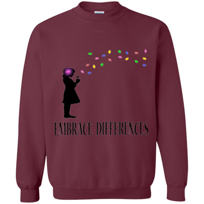 Autism Awareness T-shirt Embrace Differences T-shirt Maroon