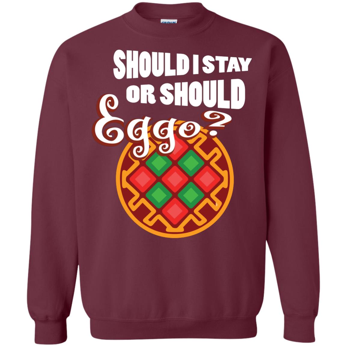 Waffle Lover T-shirt Should I Stay Or Should Eggo Maroon