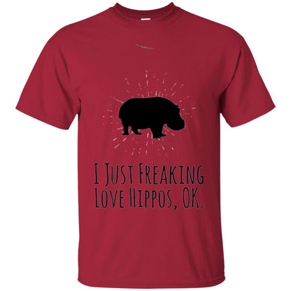 Hippos Lover T-shirt I Just Freaking Love Hippos Ok Cardinal