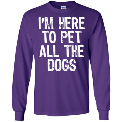 Dogs Lover T-shirt I_m Here To Pet All The Dogs Purple