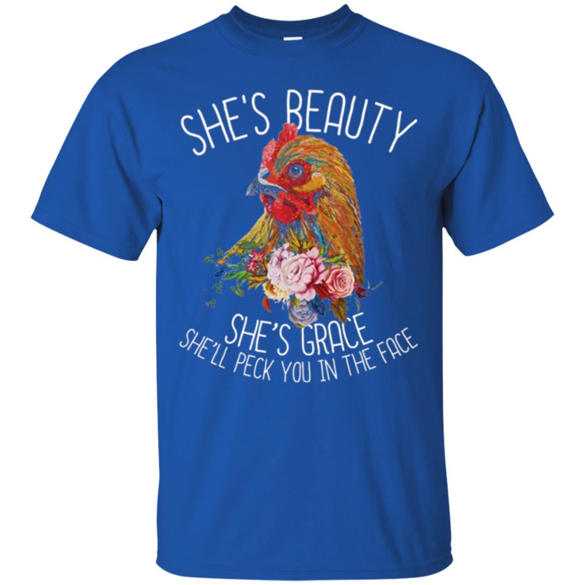 Chicken T-shirt She's Beauty She's Grace Royal