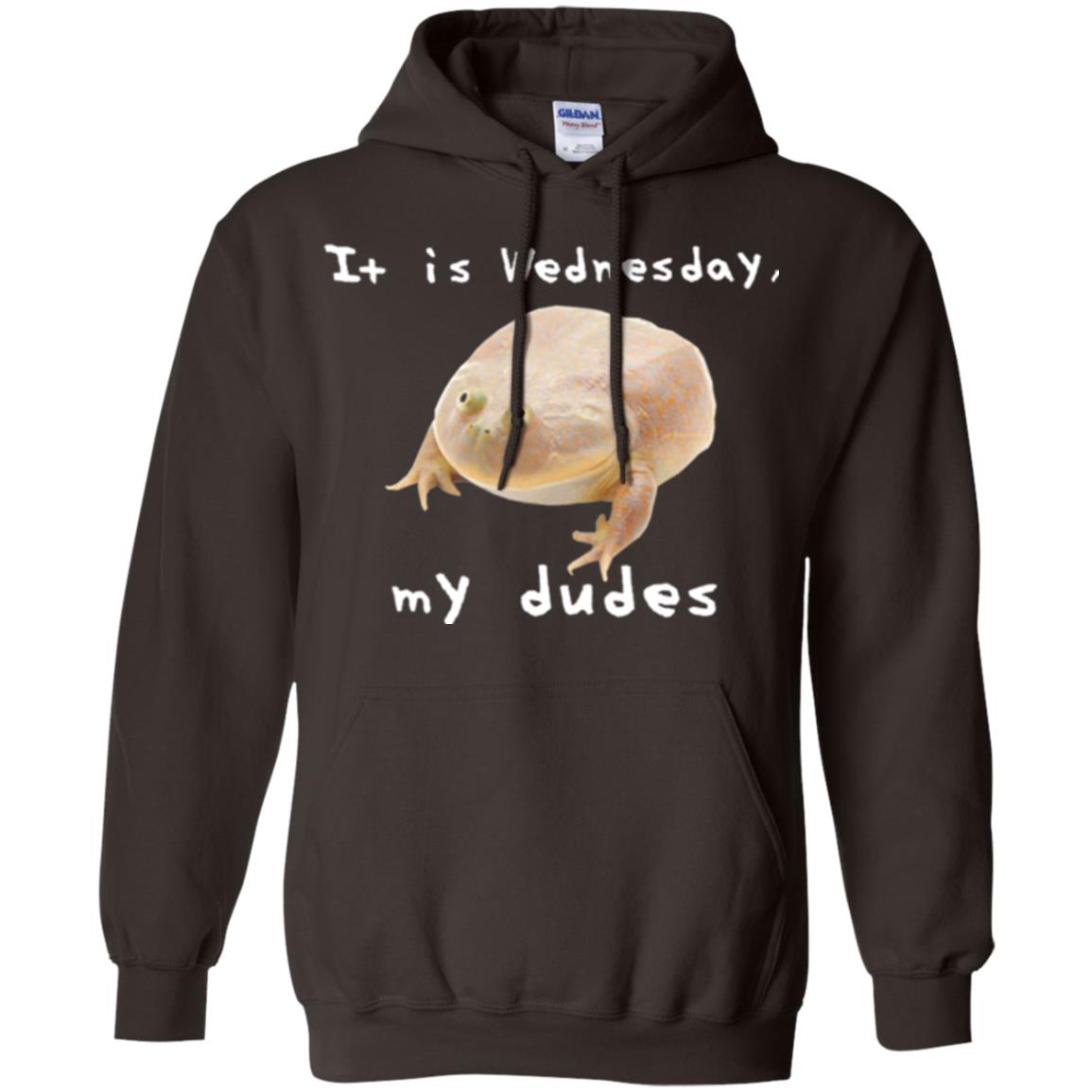 Funny Frog T-shirt It Is Wednesday My Dudes Dark Chocolate