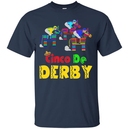 Horse Racing Pinata Cinco De Derby Jockeys Fiesta Shirt Navy
