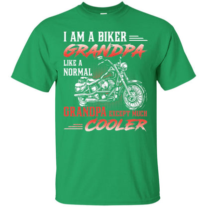 Papa T-shirt I Am A Biker Grandpa Like A Normal Irish Green
